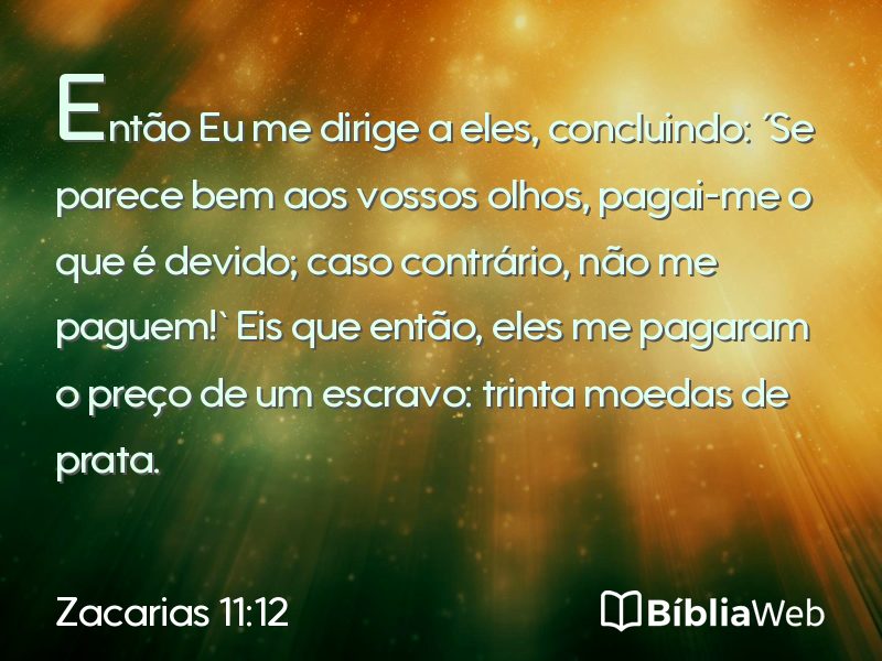 Zacarias 11:12 em imagem para compartilhar