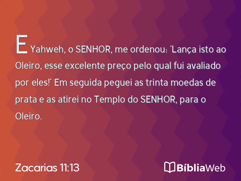 Zacarias 11:13 em imagem para compartilhar