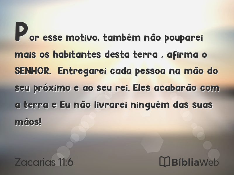 Zacarias 11:6 em imagem para compartilhar