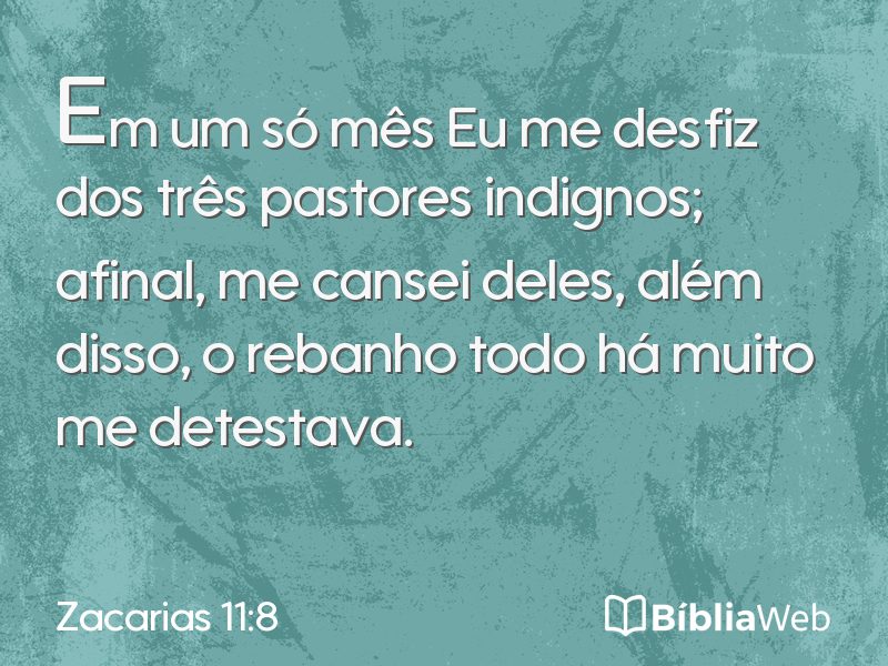 Zacarias 11:8 em imagem para compartilhar