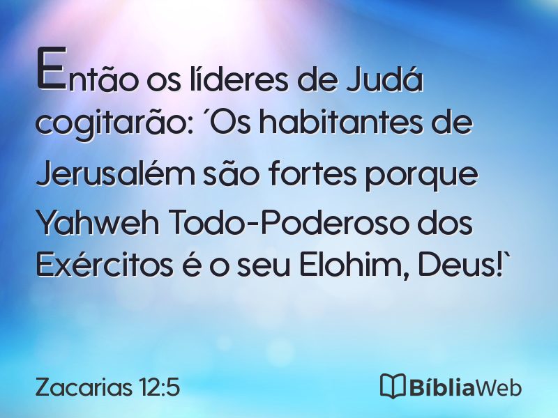 Zacarias 12:5 em imagem para compartilhar