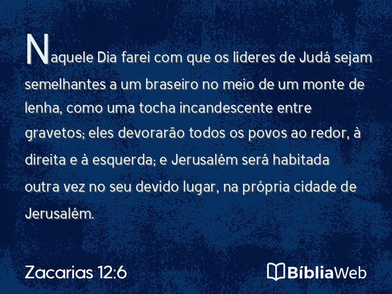 Zacarias 12:6 em imagem para compartilhar