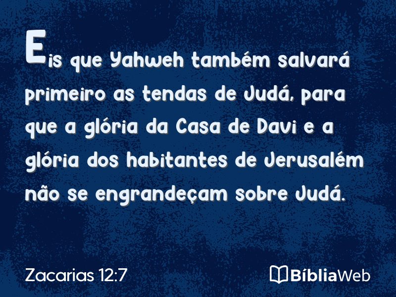 Zacarias 12:7 em imagem para compartilhar