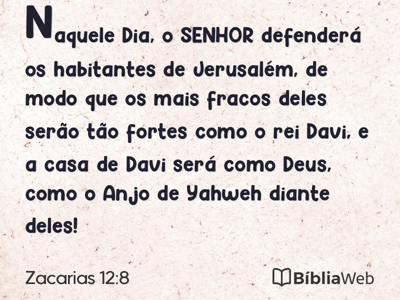 Zacarias 12:8 em imagem para compartilhar