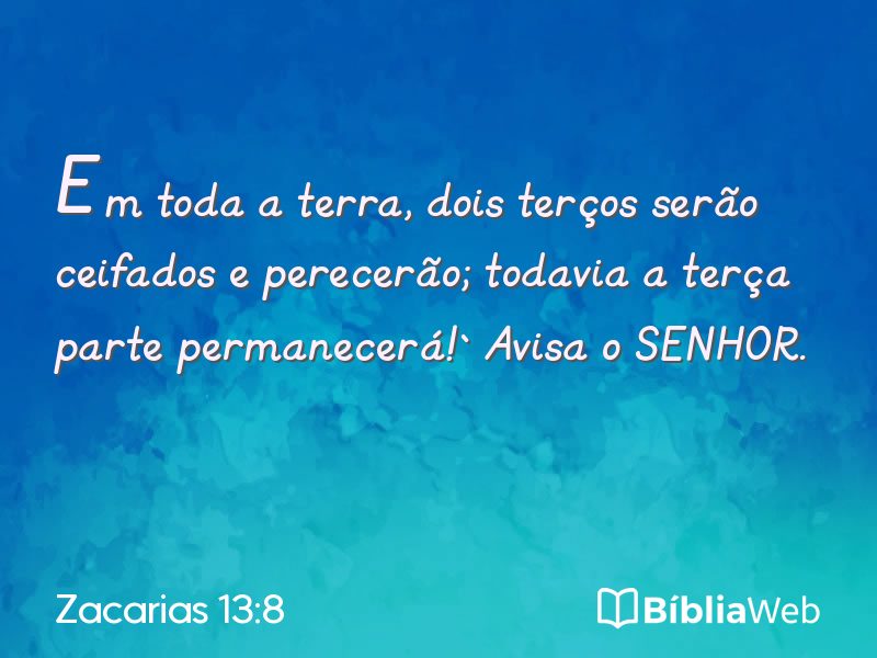 Zacarias 13:8 em imagem para compartilhar