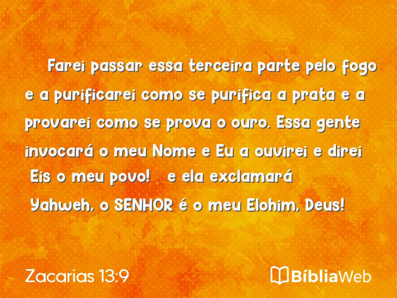 Zacarias 13:9 em imagem para compartilhar