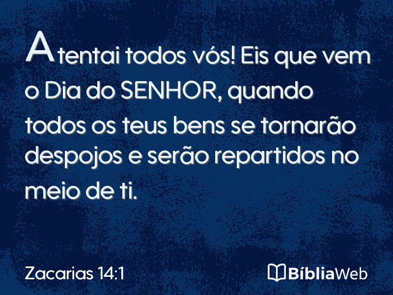 Zacarias 14:1 em imagem para compartilhar