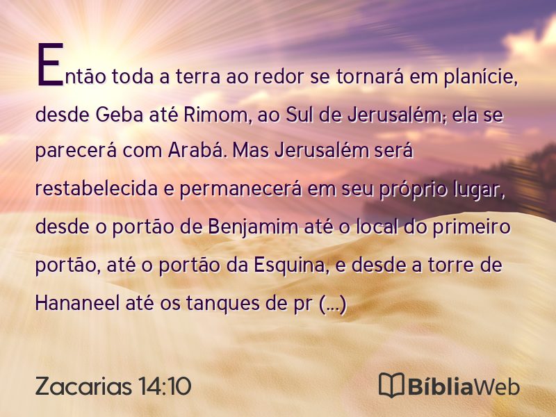 Zacarias 14:10 em imagem para compartilhar