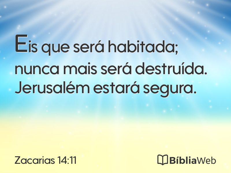 Zacarias 14:11 em imagem para compartilhar