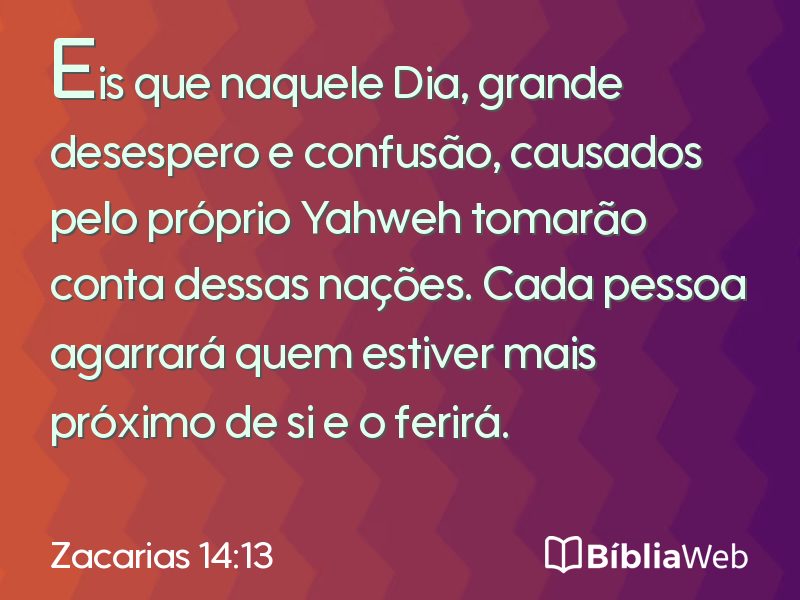 Zacarias 14:13 em imagem para compartilhar