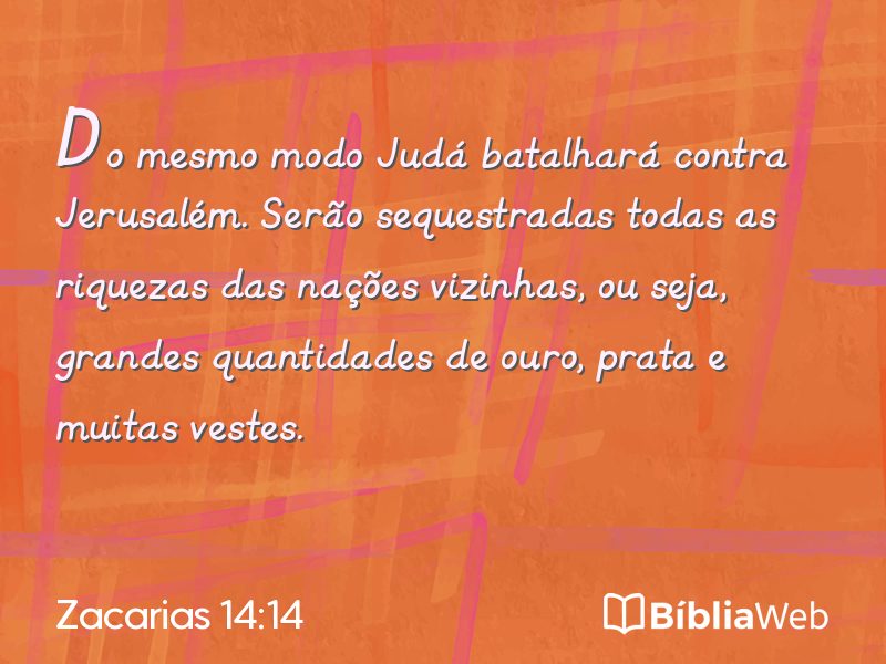 Zacarias 14:14 em imagem para compartilhar