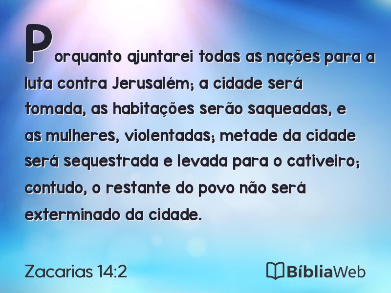 Zacarias 14:2 em imagem para compartilhar