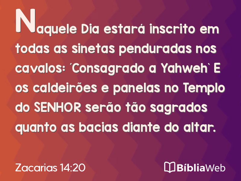 Zacarias 14:20 em imagem para compartilhar