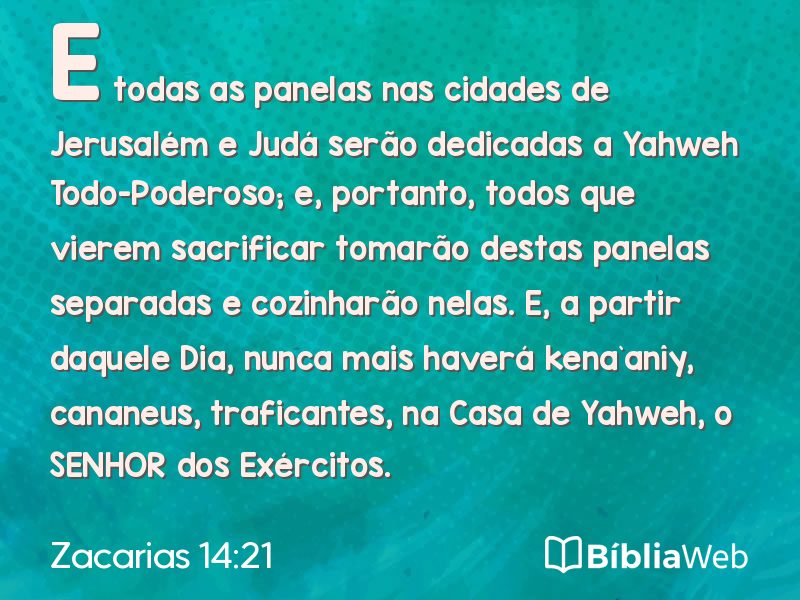 Zacarias 14:21 em imagem para compartilhar