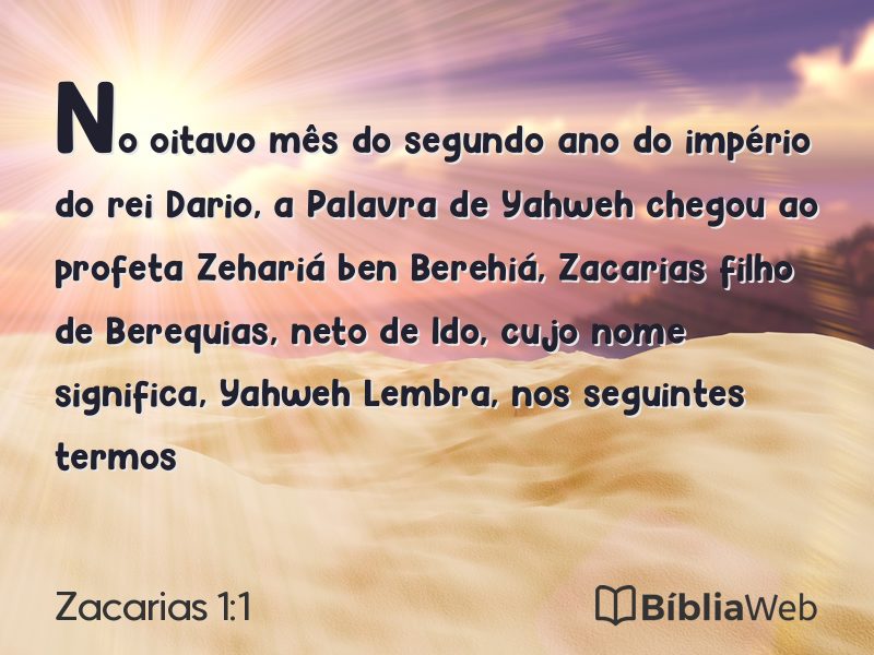 Zacarias 1:1 em imagem para compartilhar