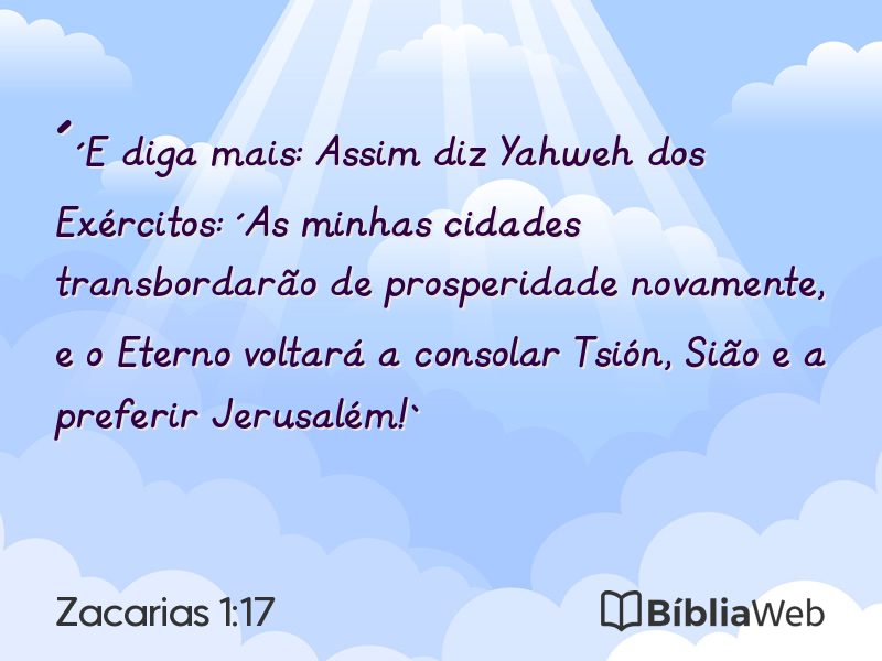 Zacarias 1:17 em imagem para compartilhar