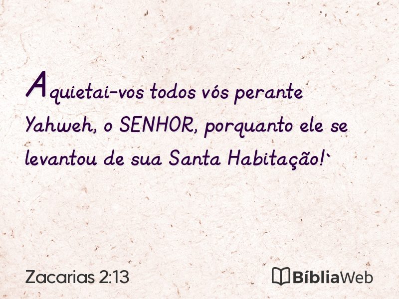 Zacarias 2:13 em imagem para compartilhar