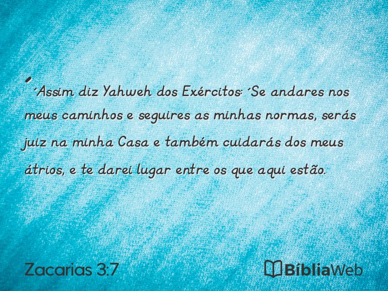 Zacarias 3:7 em imagem para compartilhar
