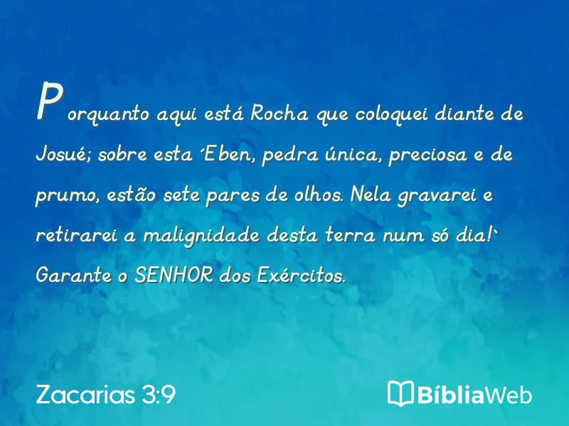 Zacarias 3:9 em imagem para compartilhar