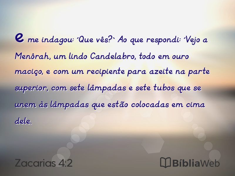 Zacarias 4:2 em imagem para compartilhar