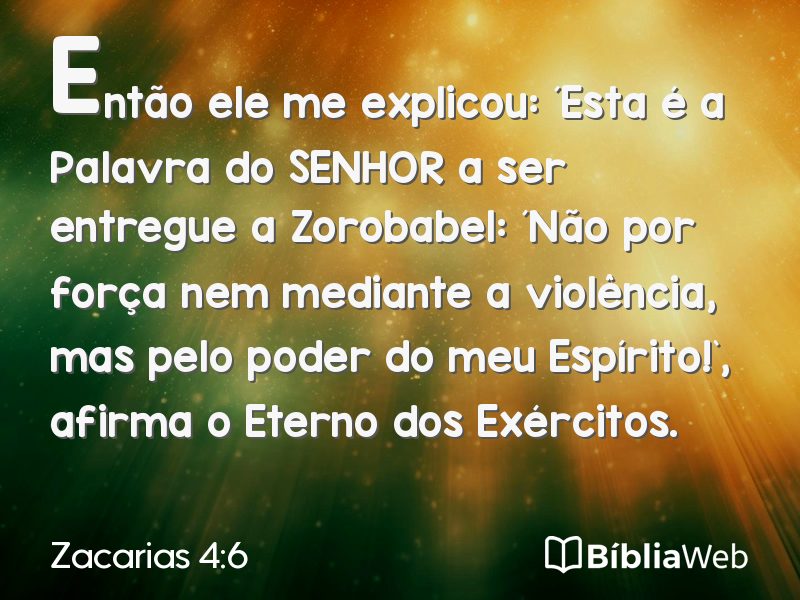 Zacarias 4:6 em imagem para compartilhar