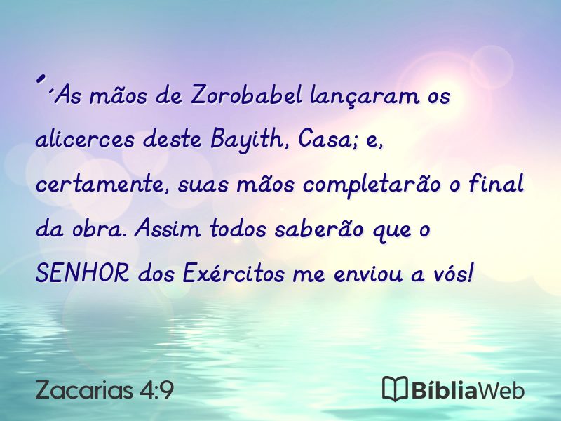Zacarias 4:9 em imagem para compartilhar