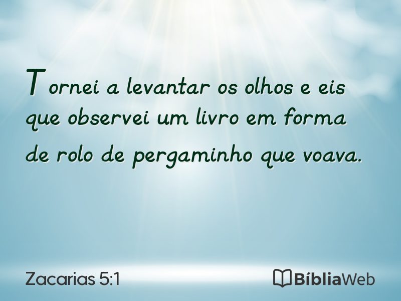 Zacarias 5:1 em imagem para compartilhar