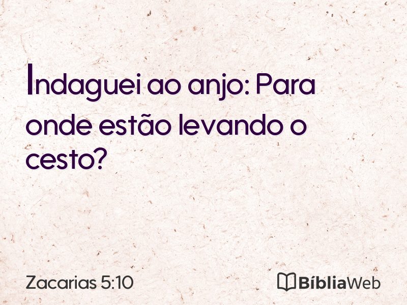 Zacarias 5:10 em imagem para compartilhar