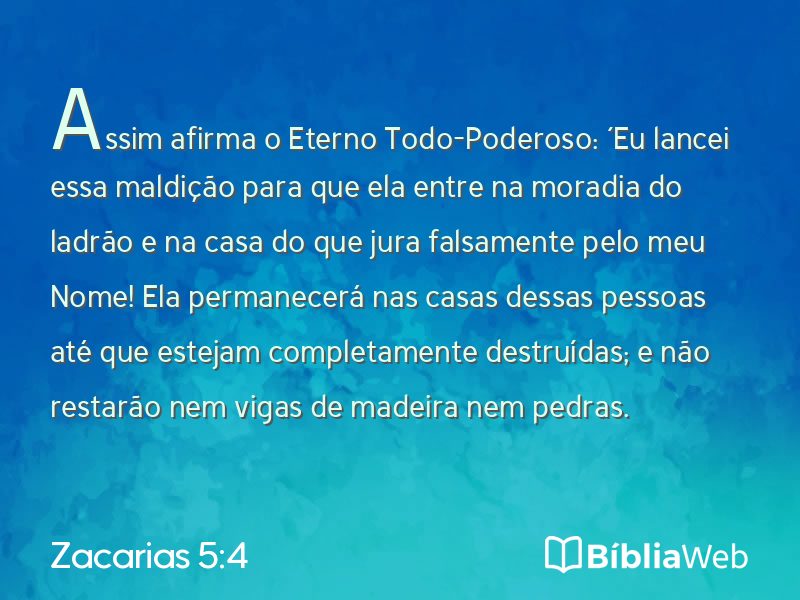 Zacarias 5:4 em imagem para compartilhar