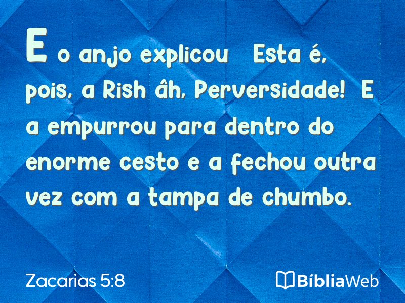 Zacarias 5:8 em imagem para compartilhar