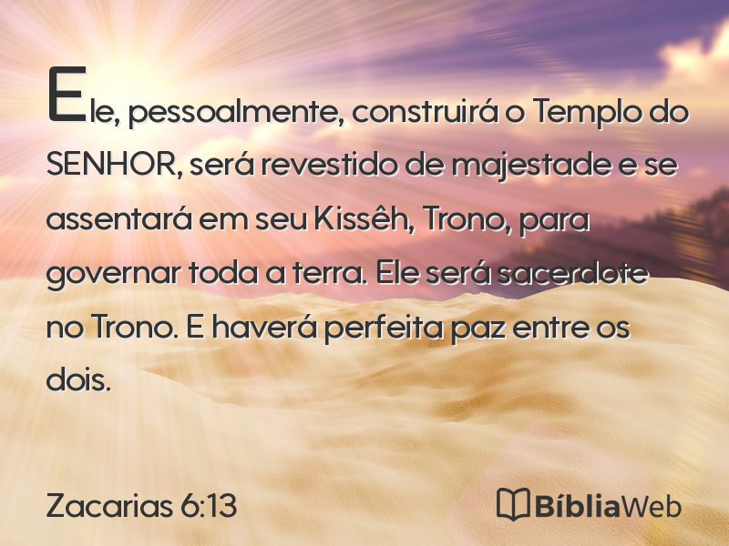 Zacarias 6:13 em imagem para compartilhar