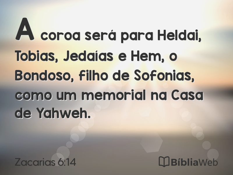 Zacarias 6:14 em imagem para compartilhar