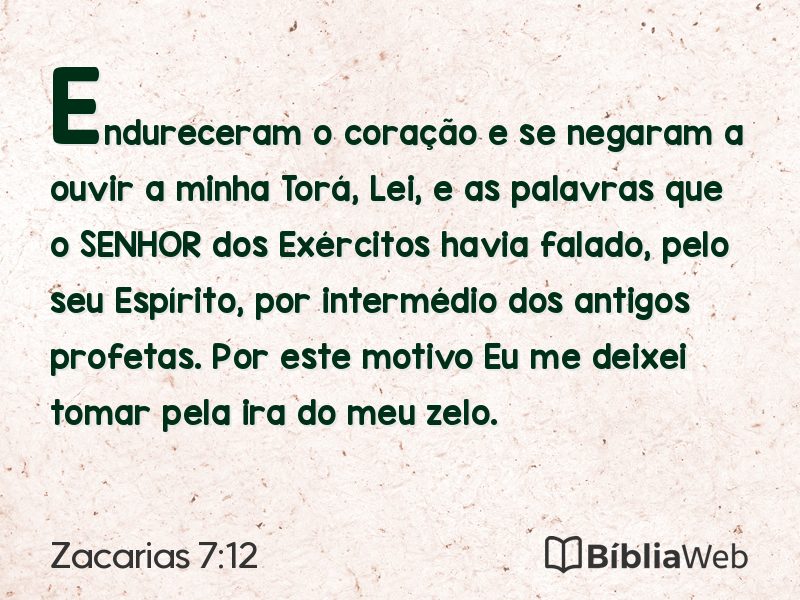 Zacarias 7:12 em imagem para compartilhar