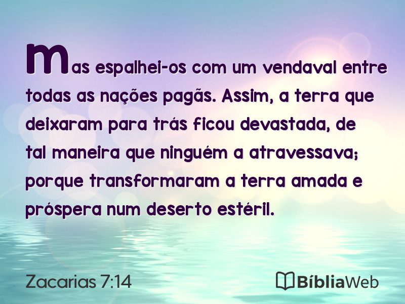 Zacarias 7:14 em imagem para compartilhar
