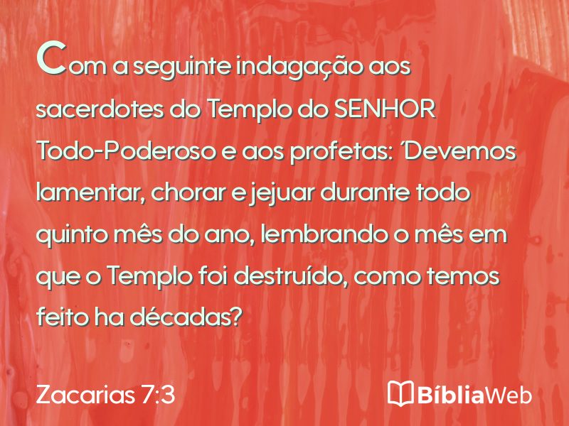 Zacarias 7:3 em imagem para compartilhar