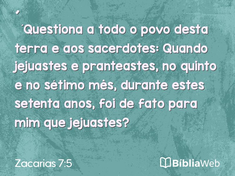 Zacarias 7:5 em imagem para compartilhar