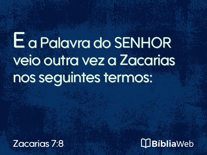 Zacarias 7:8 em imagem para compartilhar