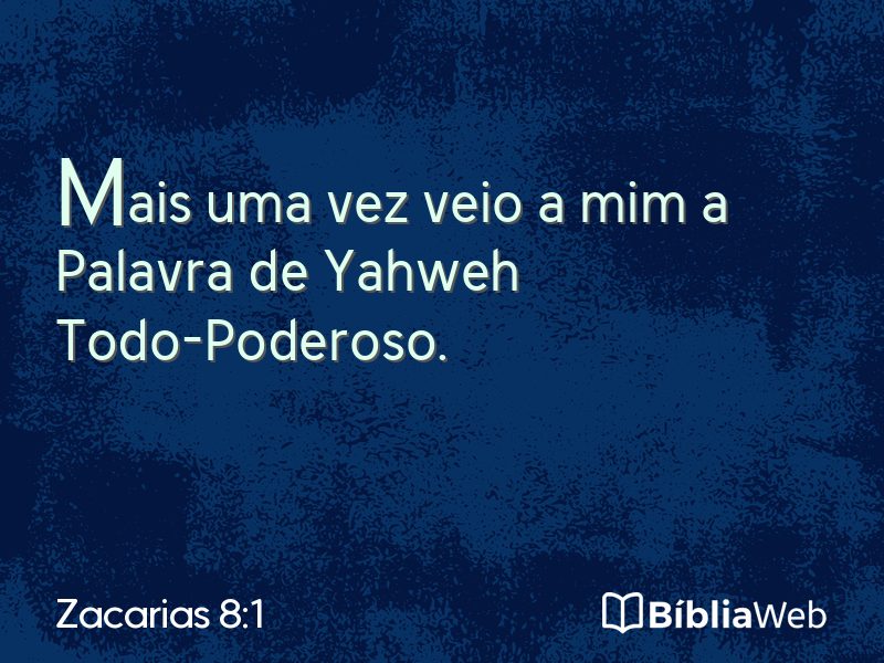 Zacarias 8:1 em imagem para compartilhar