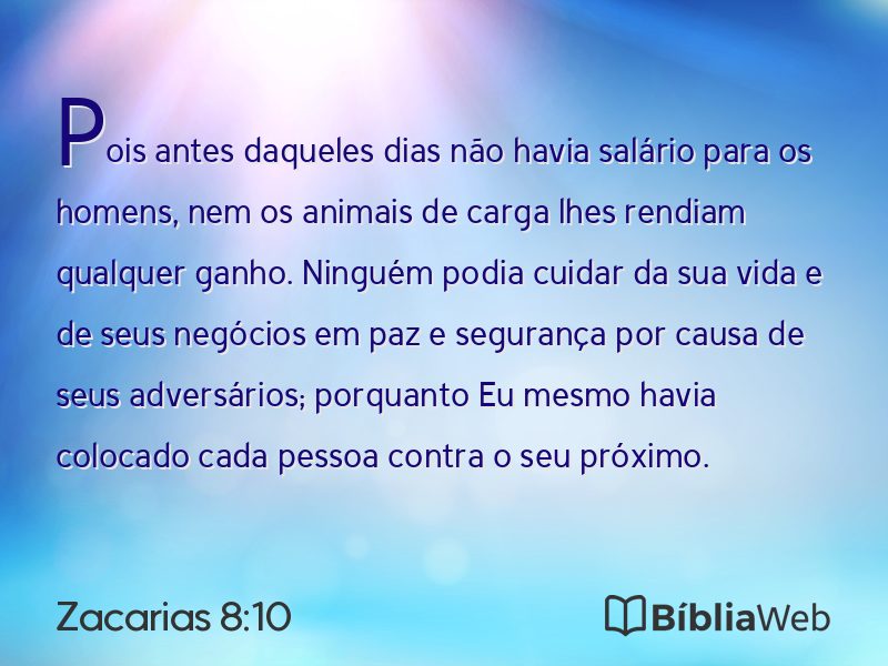 Zacarias 8:10 em imagem para compartilhar