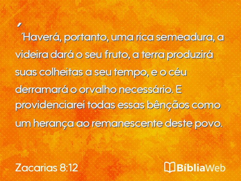 Zacarias 8:12 em imagem para compartilhar
