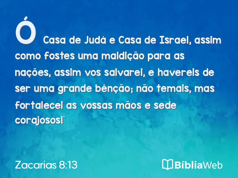 Zacarias 8:13 em imagem para compartilhar
