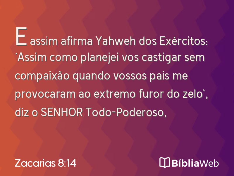 Zacarias 8:14 em imagem para compartilhar