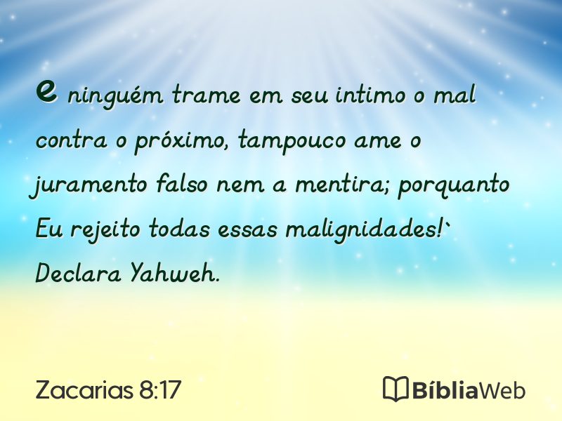 Zacarias 8:17 em imagem para compartilhar