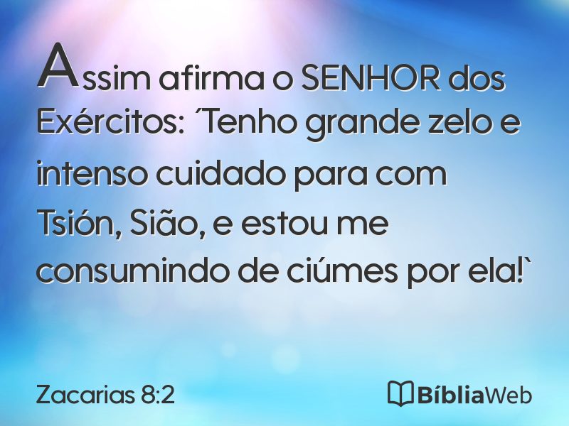 Zacarias 8:2 em imagem para compartilhar