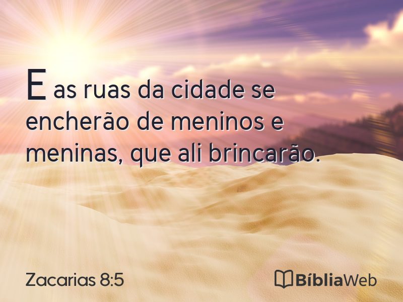 Zacarias 8:5 em imagem para compartilhar