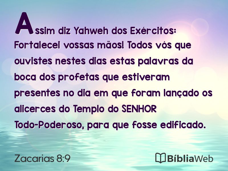 Zacarias 8:9 em imagem para compartilhar