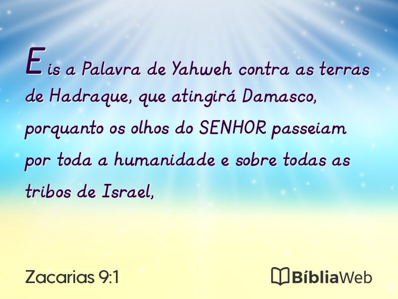 Zacarias 9:1 em imagem para compartilhar