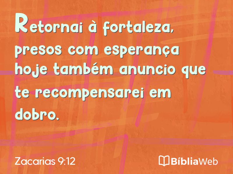 Zacarias 9:12 em imagem para compartilhar