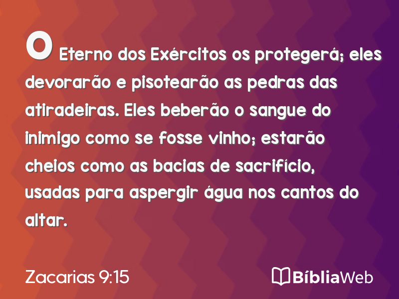 Zacarias 9:15 em imagem para compartilhar
