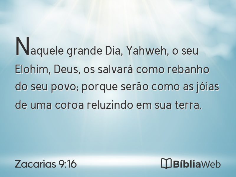 Zacarias 9:16 em imagem para compartilhar